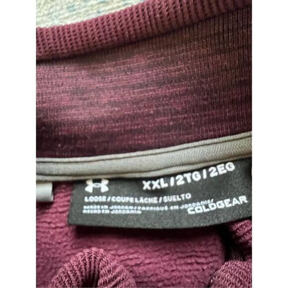 Under Armour Burgundy Purple 1/4 Zip Coldgear Storm Mock Neck Pullover XXL - Picture 6 of 8